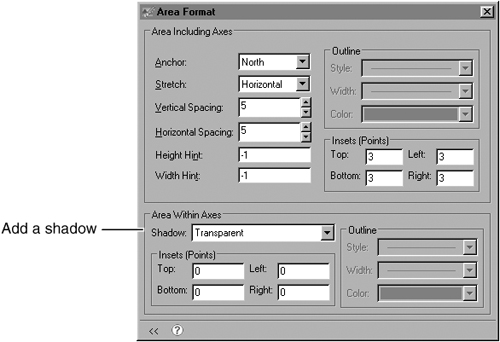 Shadow option in Area Format