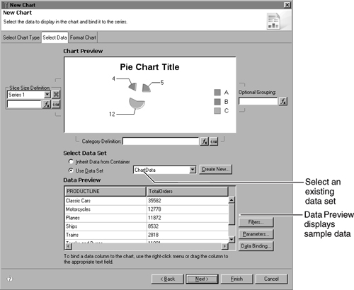 Selecting the data set that you created