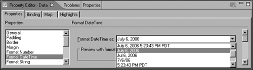 Format DateTime property values