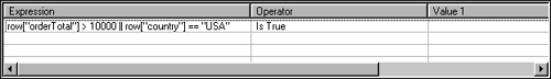 Filter condition that uses the OR operator