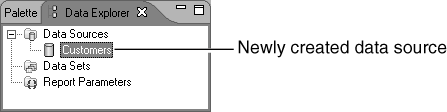 Data source in the data explorer