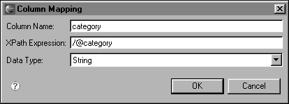 Column Mapping, showing default settings