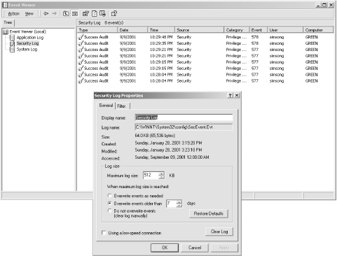 Run the Event Viewer application to view the contents of the log.