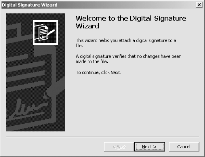 Running SignCode.exe without arguments brings up the Digital Signature Wizard.