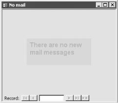frmReceiveMail displays a special message when there is no new mail