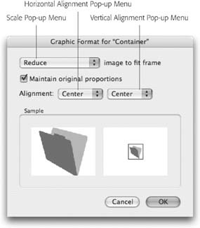 With the Graphic Format dialog box you can tell FileMaker to shrink and/or enlarge a picture to fit the field boundaries, or to crop it—showing only what fits. You also get to decide where the picture lives inside the field, or what part gets cropped. If you don’t mind wildly skewed images, you can also tell FileMaker to stop keeping your pictures properly proportioned.