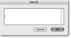 The Specify dialog for Insert Text seems puzzling, because there aren’t any options for you to click. You just type the exact text you want the script step to insert. Note, this box isn’t a calculation dialog box. It only allows the insertion of literal text. Use Insert Calculated Result if you need to insert dynamic text with a script step.