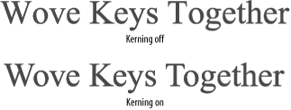 Activating automatic kerning to make text look better