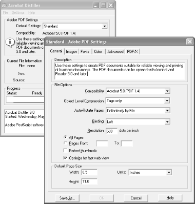 The Distiller GUI: a nice place to view and change joboptions files