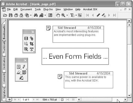 Implementing PDF and Acrobat features using plug-ins