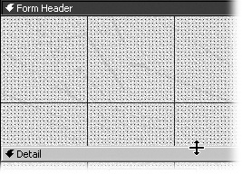 Whenever you hold the mouse pointer over a border you can drag, the pointer turns into a double arrow. That applies to sections, fields, labels, and pretty much everything else in Access. As soon as you see that double arrow, you know it’s positioned over something you can drag.