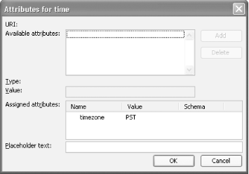 Attributes dialog box in Word 2003