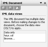 XML data views pane from Word 2003