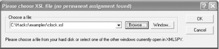 Choosing an XSL file in xmlspy