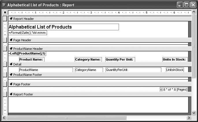 The unnecessary space in the footer may cause this report to print a blank page at the end.