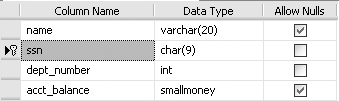 Primary key constraint