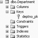 Constraint of the Department table