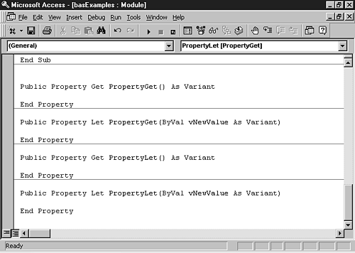 Subroutines created using the Insert Procedure dialog.