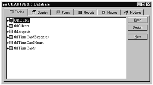 An icon indicating that the file database is linked to a FoxPro database file.