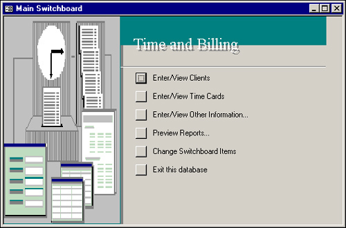 A form created with the Switchboard Manager.