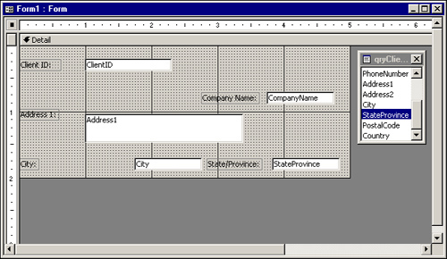 The form after modifying vertical spacing.