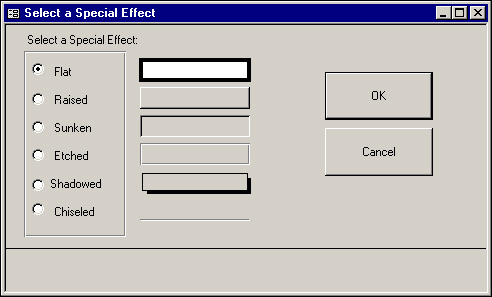 The Special Effect builder form.