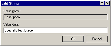 The Edit String dialog box.