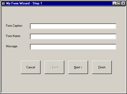 Step 1 of the custom Form Wizard.