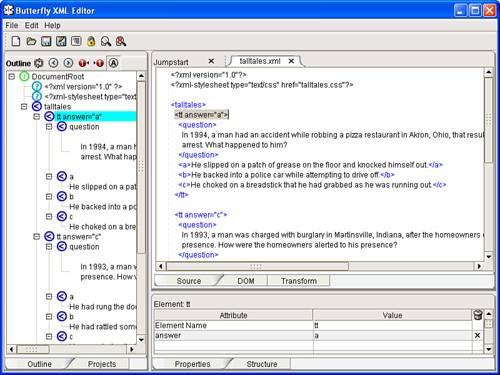 The Butterfly XML WYSIWYM XML editor gives you an opportunity to focus on the meaning of XML documents as you edit them.
