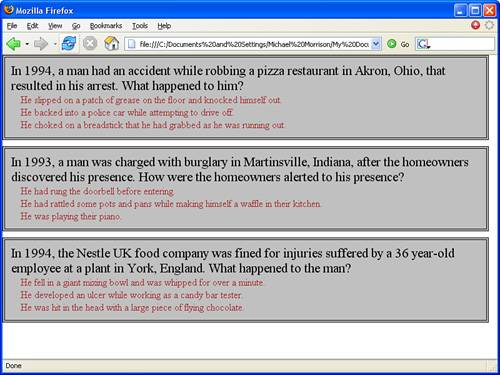 A simple style sheet provides a means of formatting the data in an XML document for convenient viewing in a web browser.