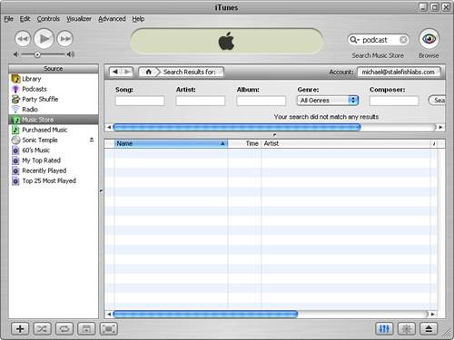 The base search URL for iTunes leads you to the main iTunes search page.