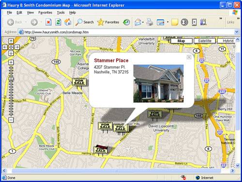 The Haury & Smith sample mapping application demonstrates how Google Maps can be used in a practical commercial context.