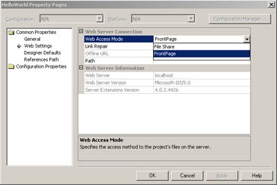 Configure the Web Access Mode for a Project