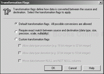 Setting transformation flags.