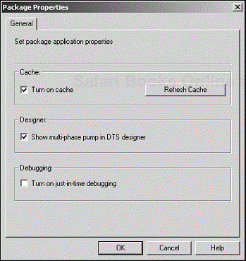 The Package Properties dialog box.