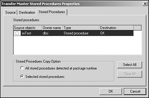 The Stored Procedures tab.