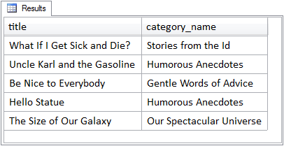 Selecting from a view