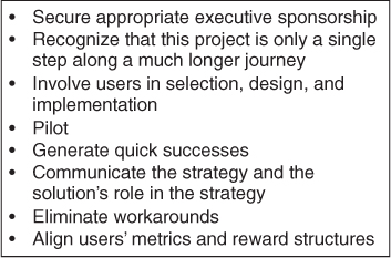 A chart that lists eight points for improving adoption of Big Data Systems.