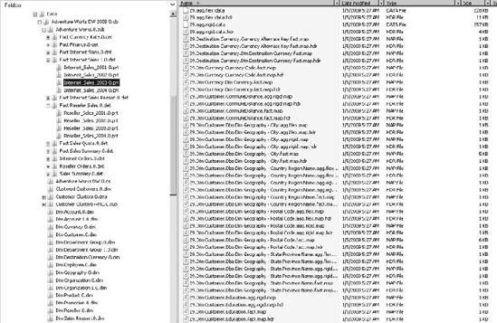 Folder contents for the 2003 partition