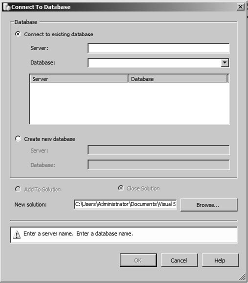 Connecting to an Analysis Services database