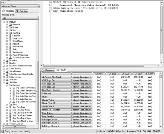 MDX query editor in SSMS