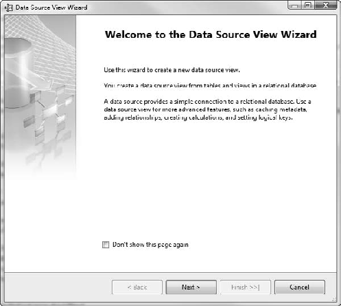 Starting the Data Source View Wizard