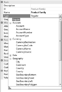 Selecting attribute types