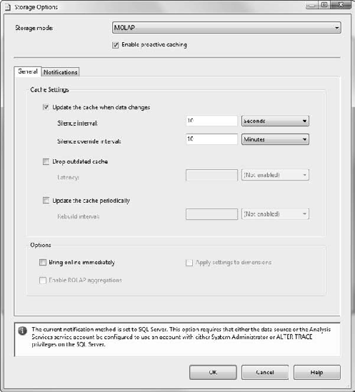 Setting proactive caching