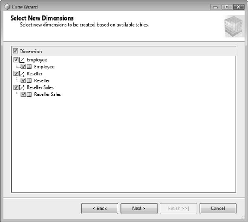 Creating new dimensions from existing linked tables