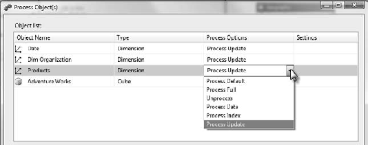 Selecting processing options