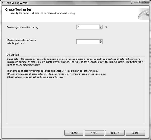 Entering testing set inputs