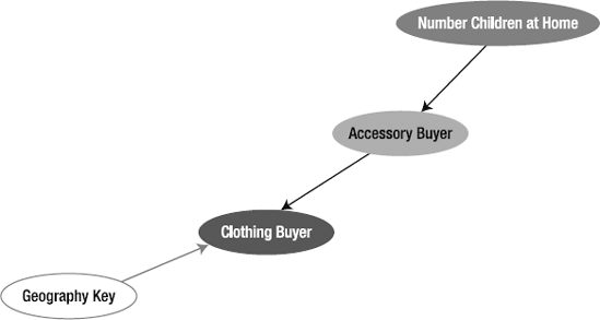 The Dependency Network, with the Accessory Buyer node selected