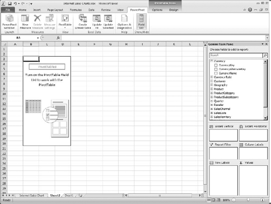 A PowerPivot pivot table in Excel