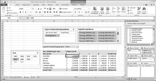 Robust pivot table with multiple slicers